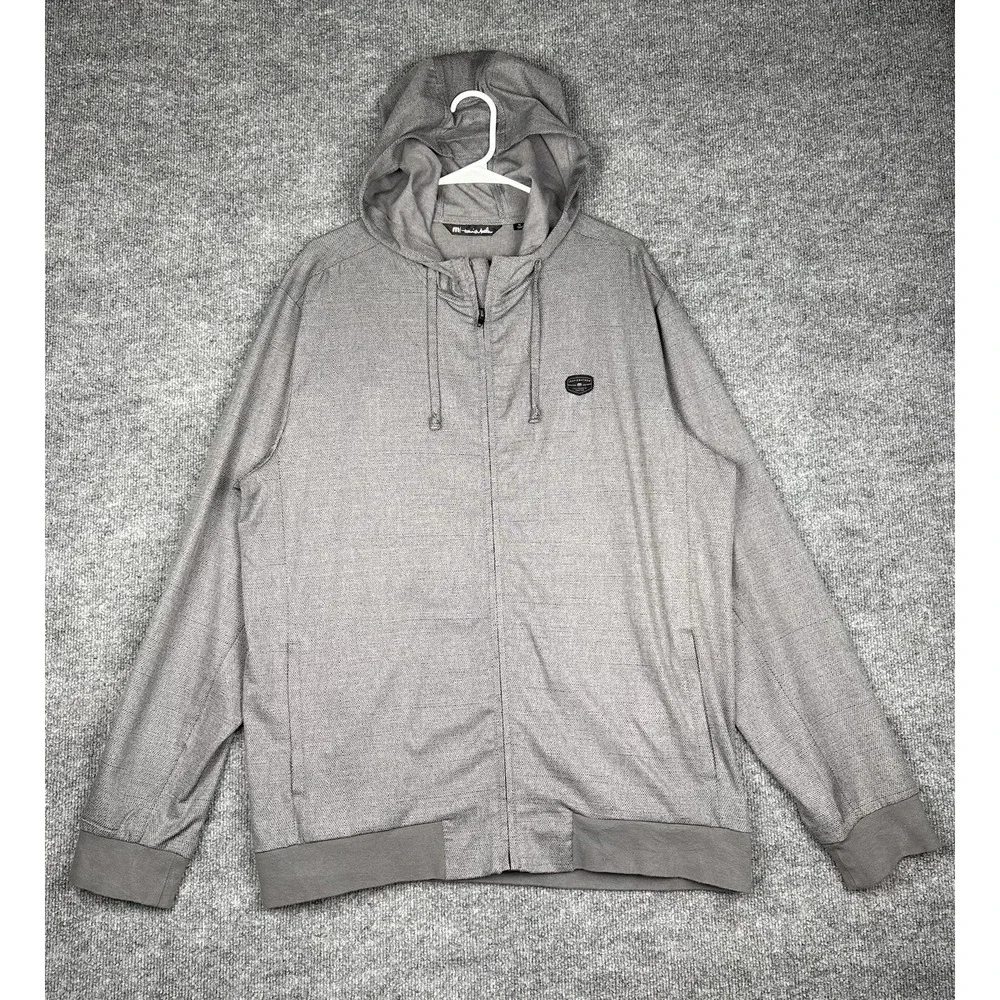 TravisMathew Hoodie Men XL Gray Full Zip Stretch Golf Jacket 78675-00